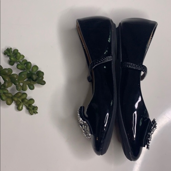Ositos black ballet paten leather crystal bow girls party shoes 6 - Picture 5 of 8